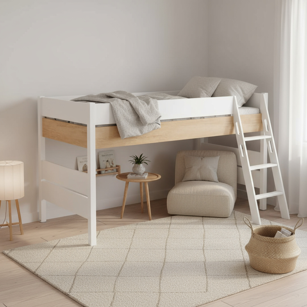 Halbhohes Bett Kira Nebraska mit Schrägleiter, 120 x 200 cm 2