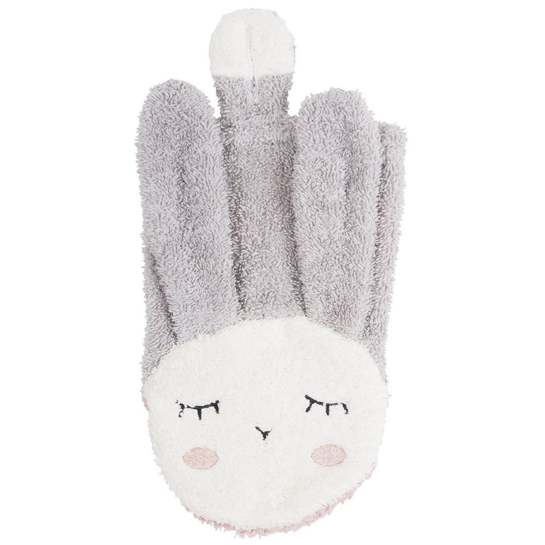 Waschlappen Hase Silbergrau