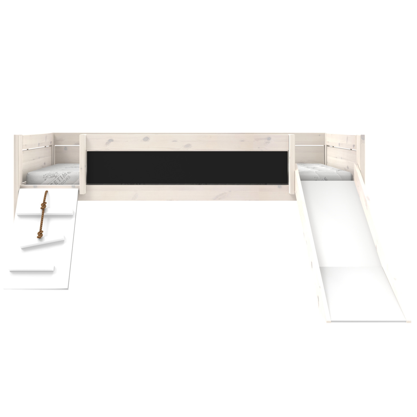 Kojenbett Climb & Slide Weiss lasiert, Deluxe Lattenrost 20