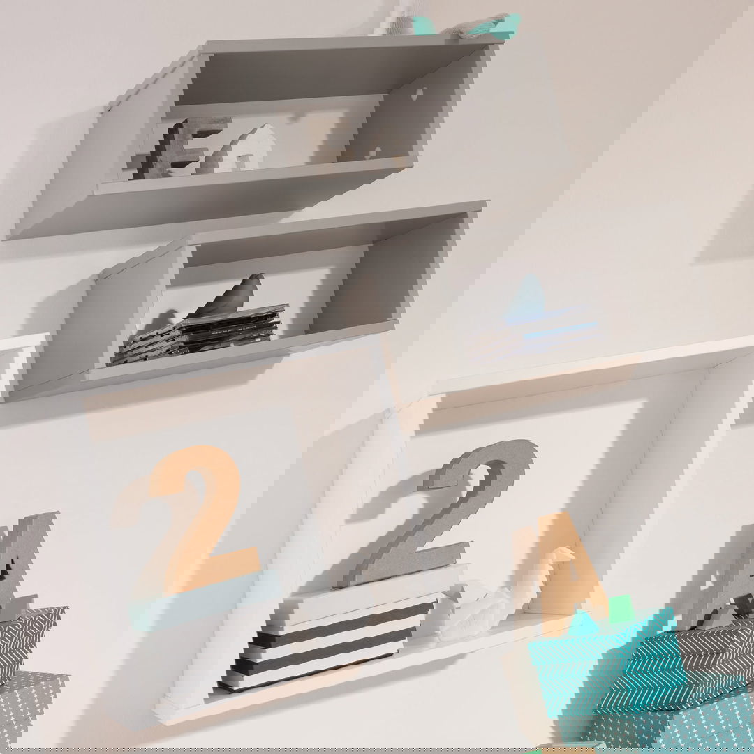 Wandregal Rechteckig Kieselgrau 2