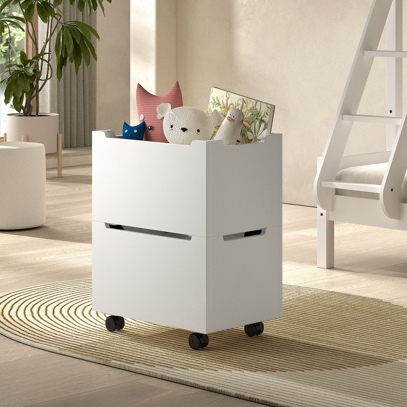 Halbhohes Bett Forrest mit Leiter 3-teilig Set 5