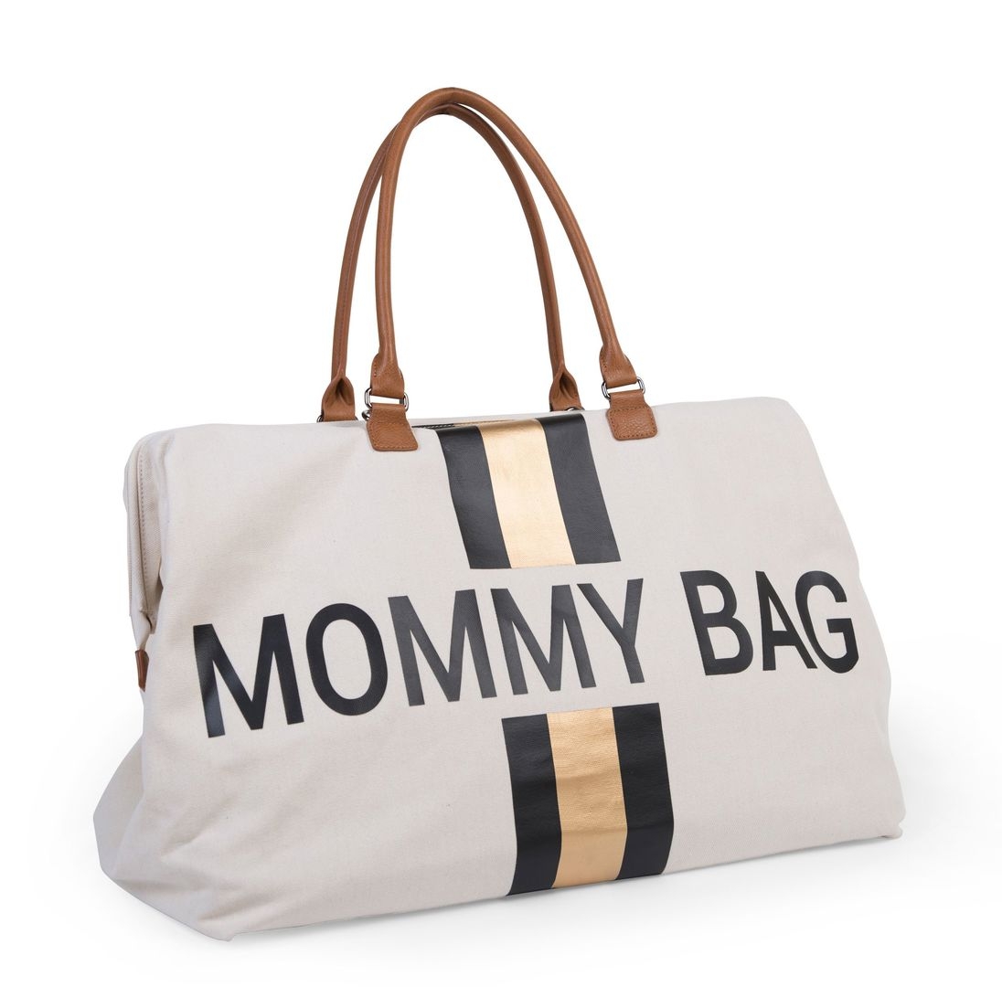 Mommy Bag Creme Streifen Schwarz Gold 3