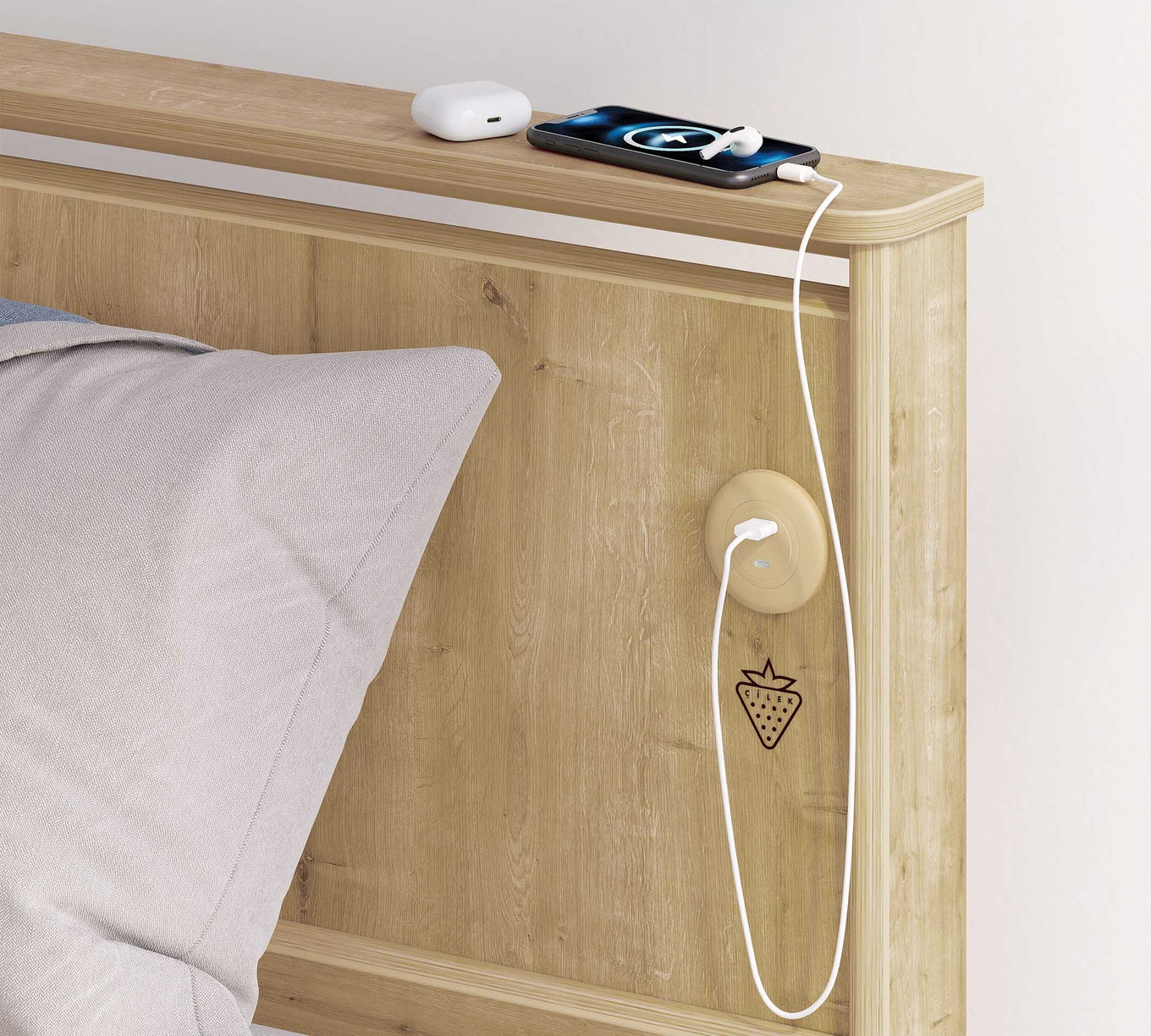 Bett Mocha mit Kopfteil Standard, ohne Ablage, 120 x 200 cm 3