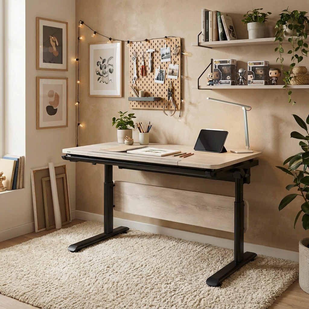 Schreibtisch Diego 105 Schwarz Beige 4