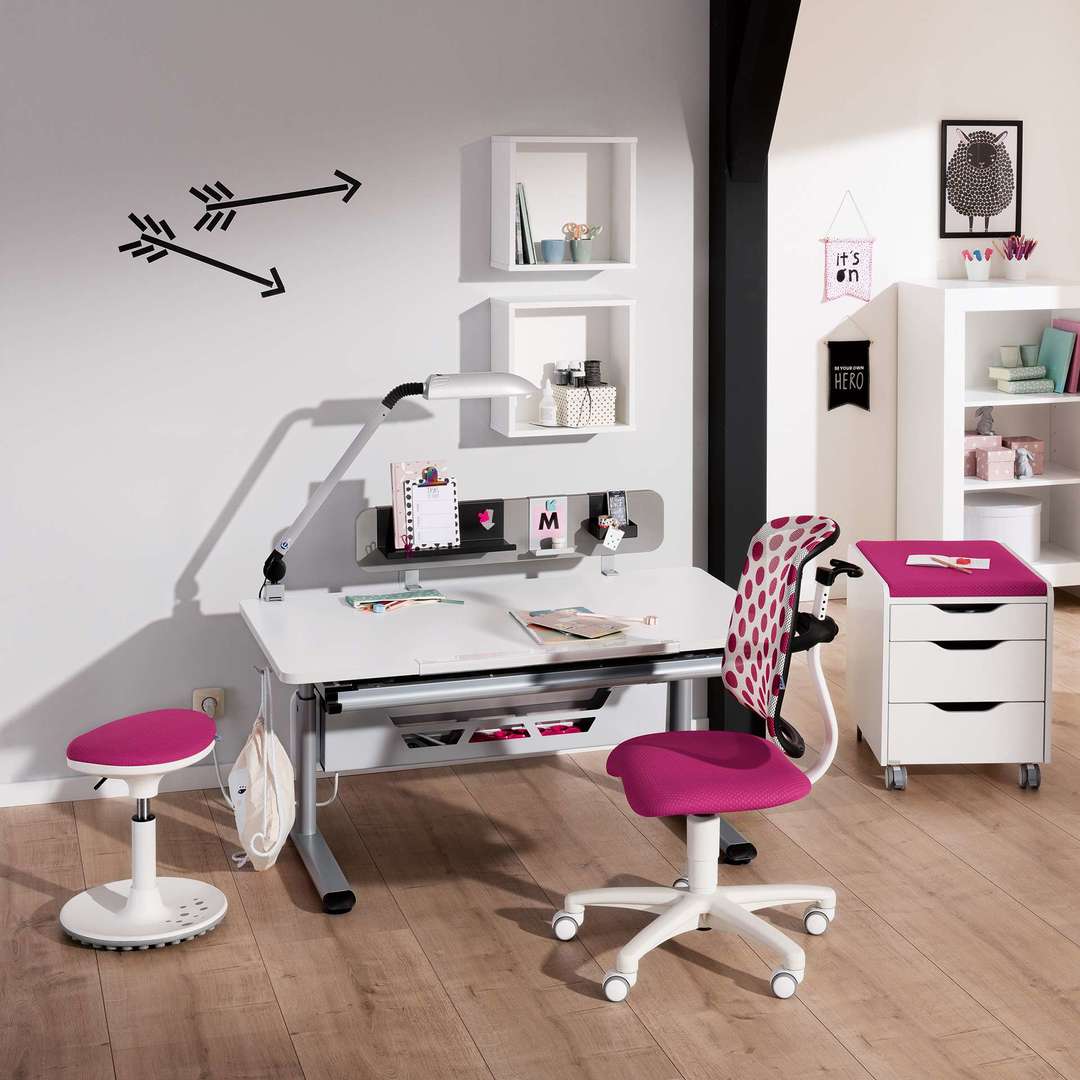 Drehstuhl Speedy Weiss, Brombeere 3