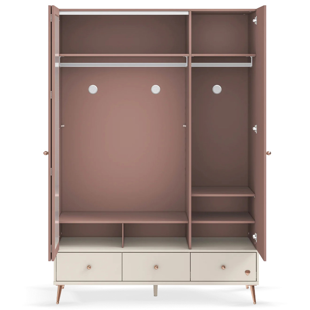 Kleiderschrank Elegance 3-türig mit Spiegel 4