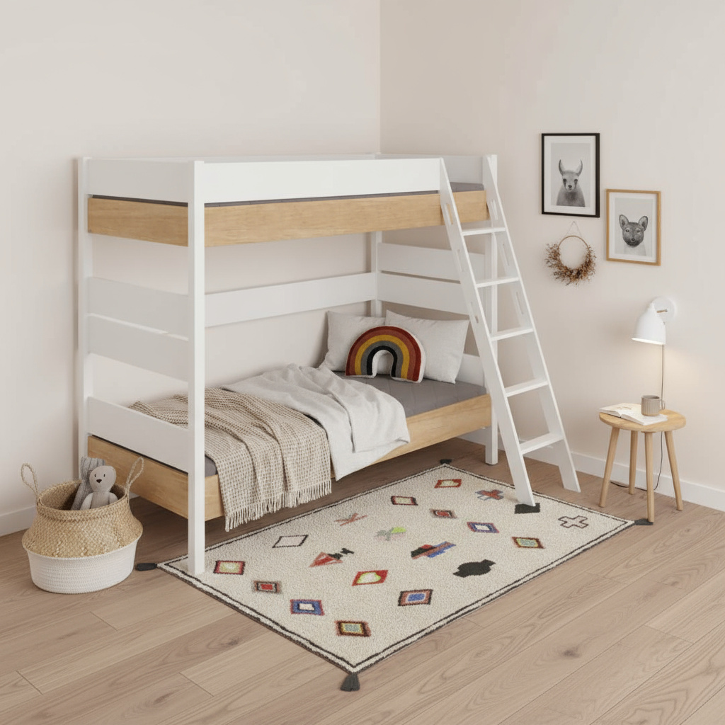 Hohes Etagenbett Kira Nebraska mit Schrägleiter, 90 x 200 cm #2