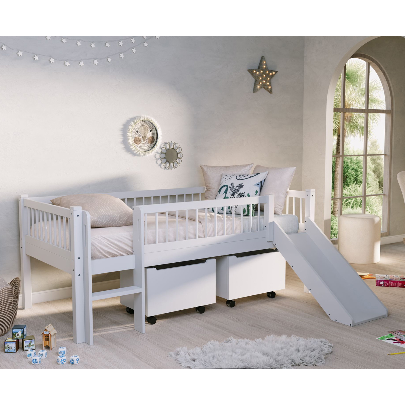 Halbhohes Bett Forrest mit Rutsche 3-teilig Set #2