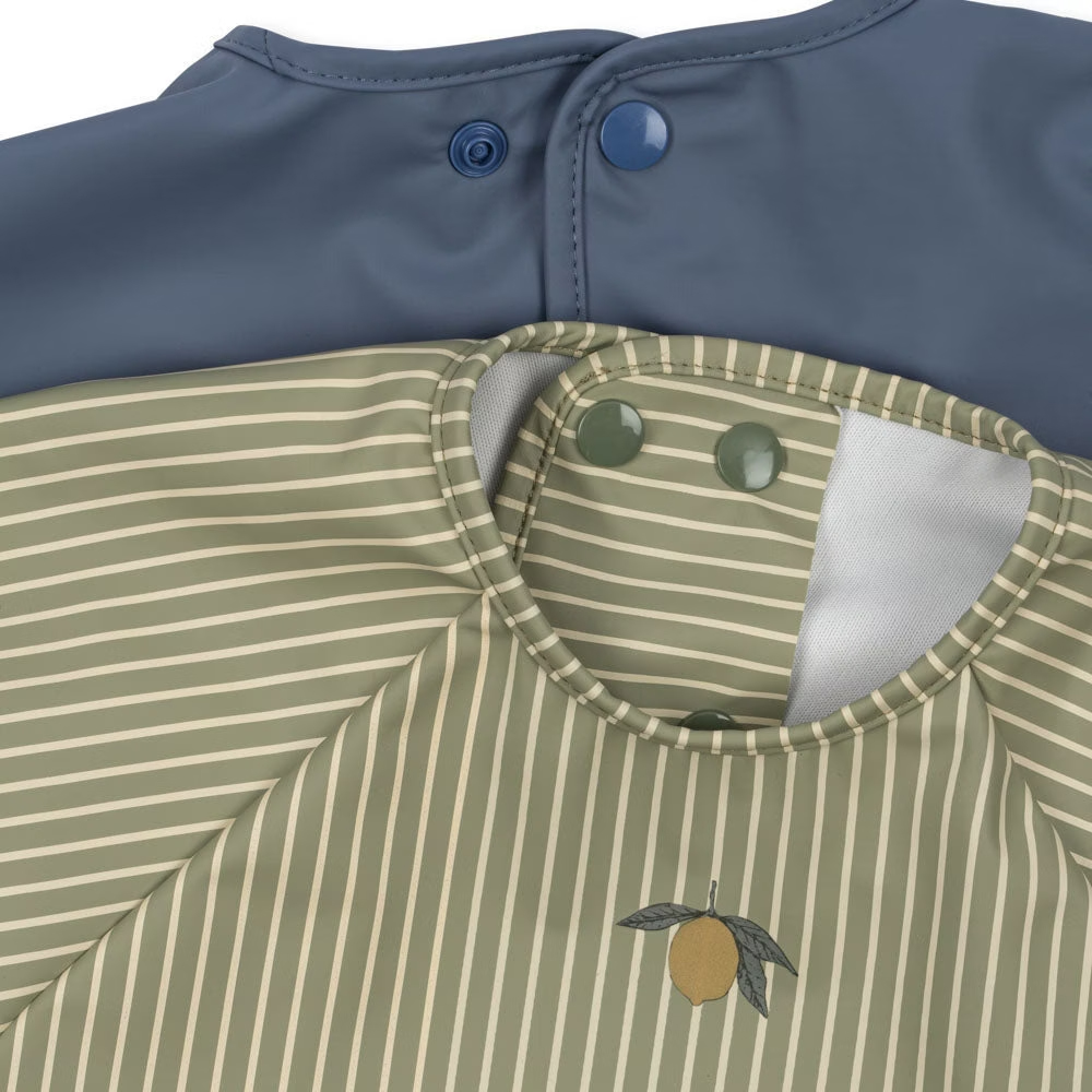 Lätzchen 2er Set Tea Stripe mit Ärmel 18-36 Monate 2