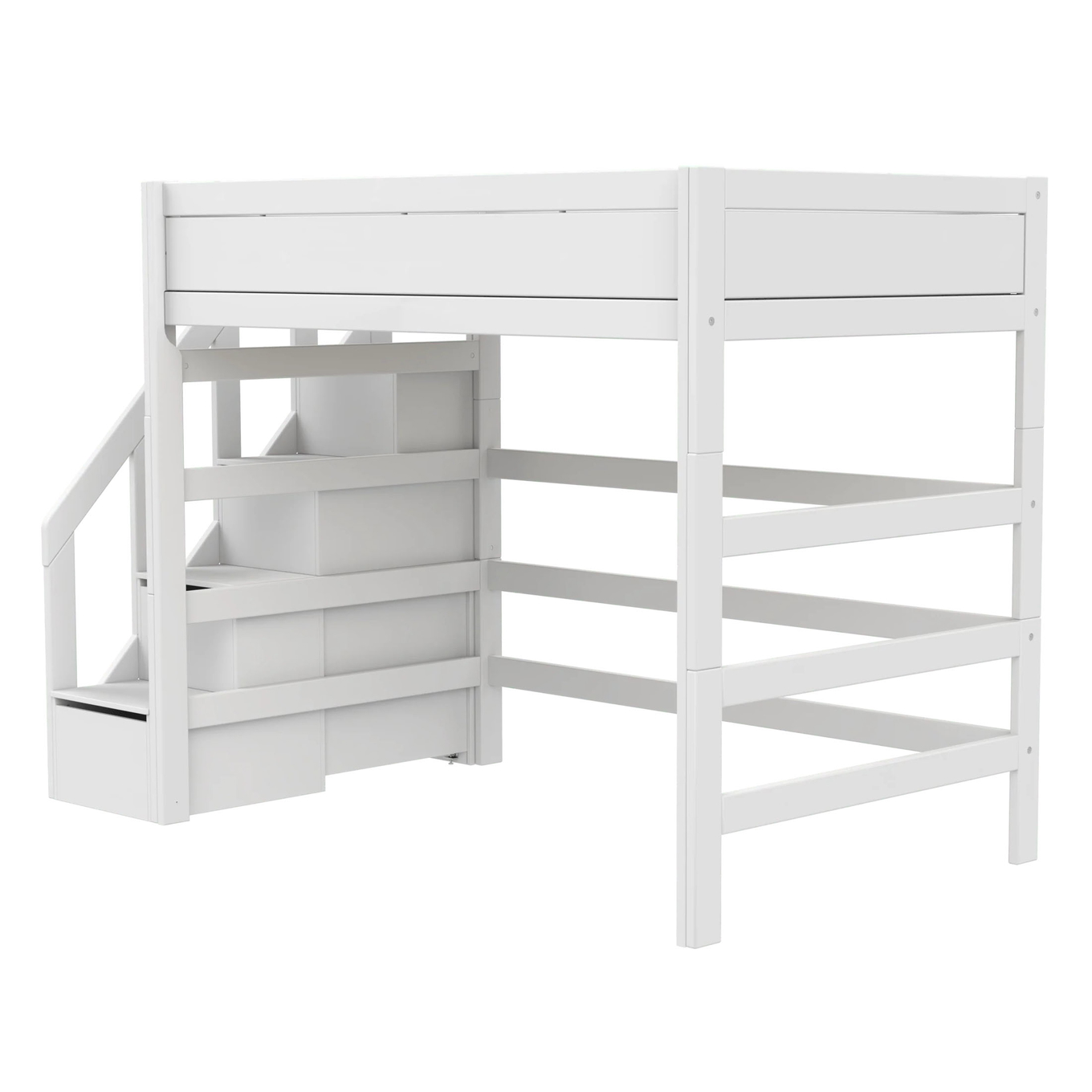 Hochbett mit Treppe 120x200cm Weiss, Deluxe Lattenrost 3