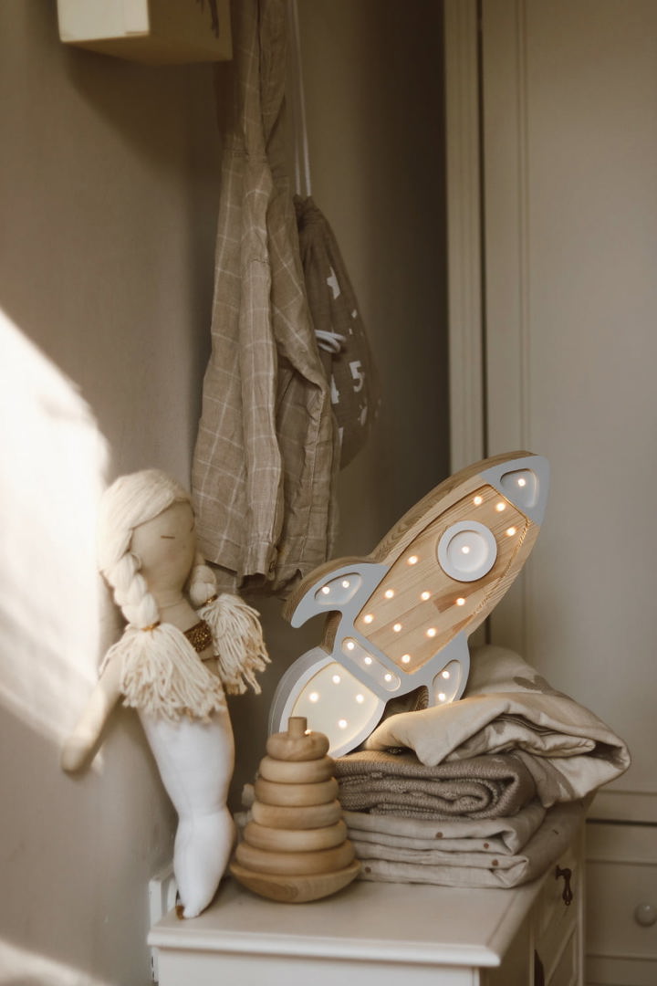 Nachtlampe Space Rocket Wood 6