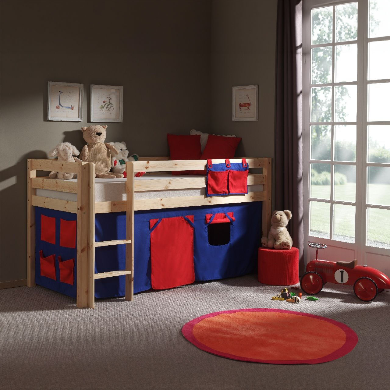 Halbhohes Bett Domino Holz 2