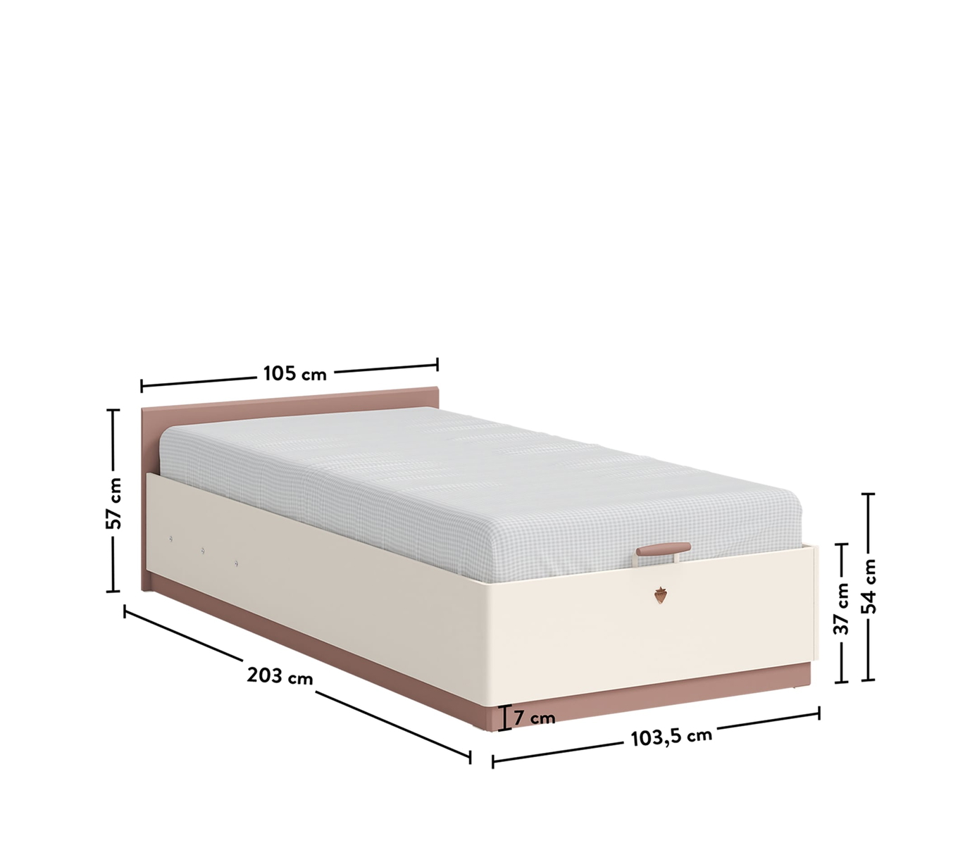 Bett Elegance mit Stauraum, 100 x 200 cm 3