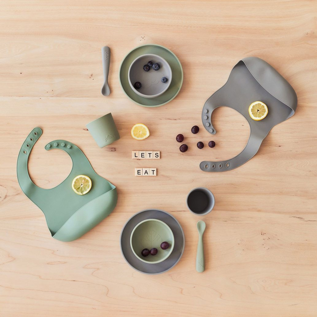 Geschirrset Silikon Ash Green 2