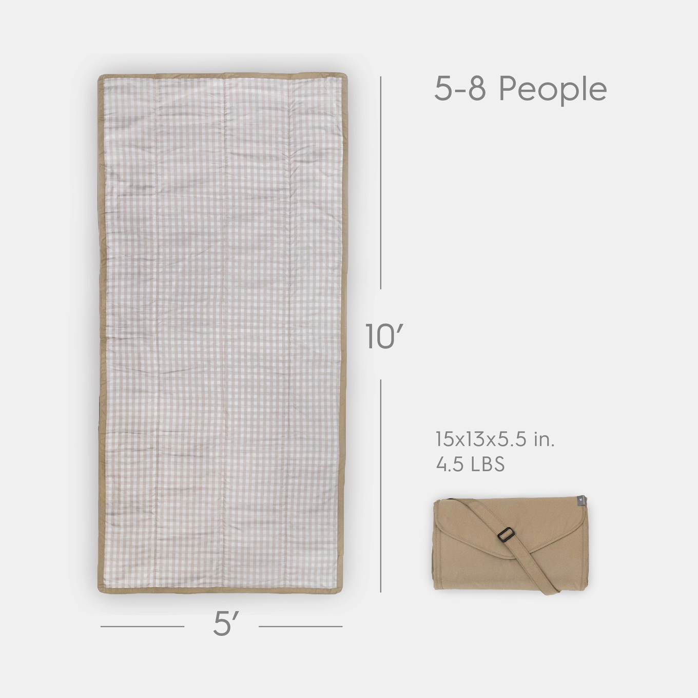 Picknick-Decke Beige Buffalo Check 152 x 305 cm 6