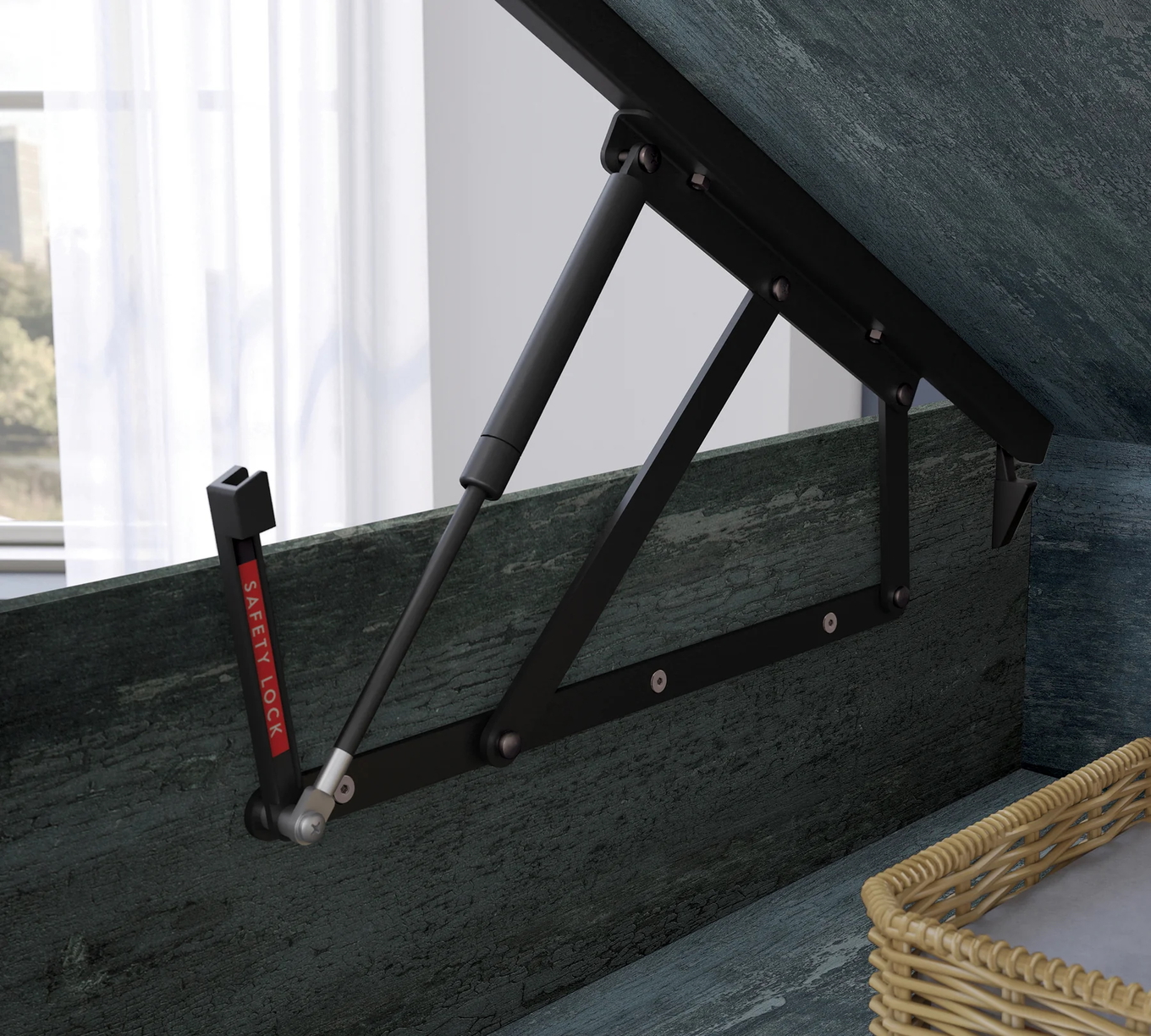 Bett Dark Metal Line mit Stauraum, 100 x 200 cm 6