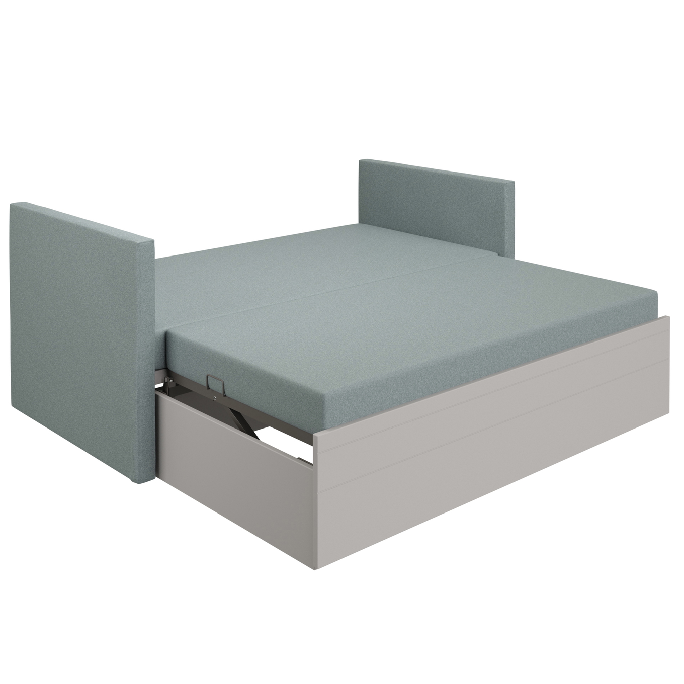 Bett Flynn mit 2 gepolsterten Betthäuptern Grau, Aschblau 3