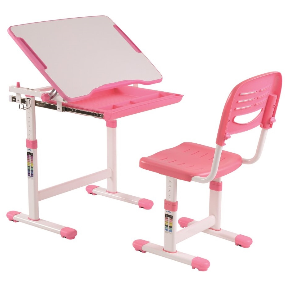 Schreibtisch Set Comfortline Weiss Pink 1