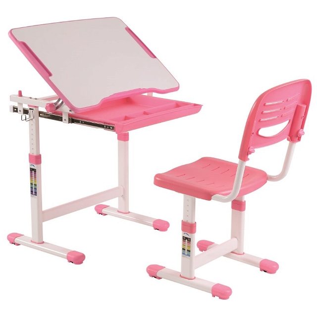 Schreibtisch Set Comfortline Weiss Pink