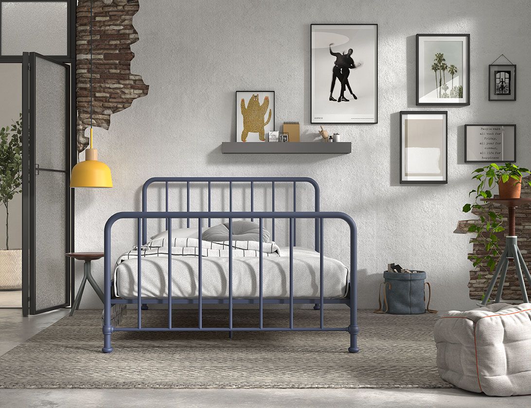 Metallbett Bronxx 140 Blau 3