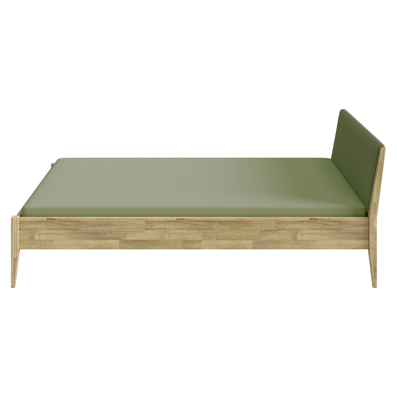 Bett Stiene mit gepolstertem Betthaupt Eiche Nordic Green, 120 x 200 cm 3