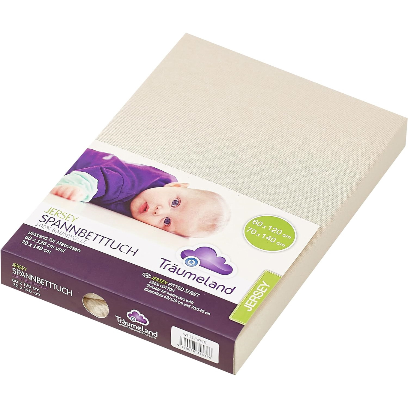 Fixleintuch Jersey Extra Hoch 60x120cm + 70x140cm Beige