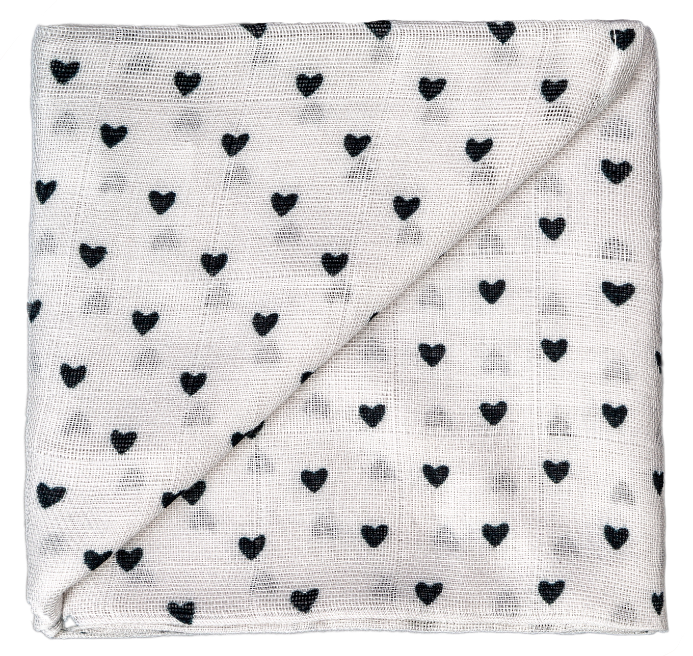 Gaze Spucktuch Grau Herze