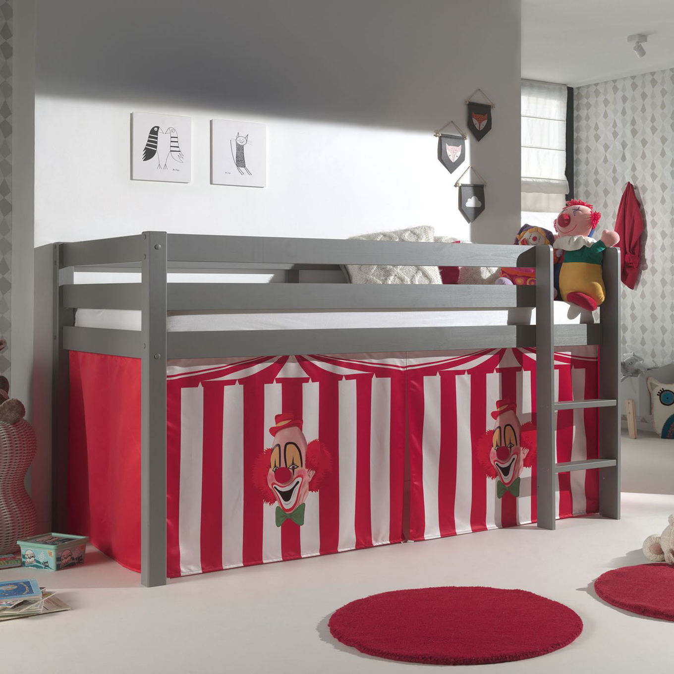 Halbhohes Bett Zirkus Grau #2