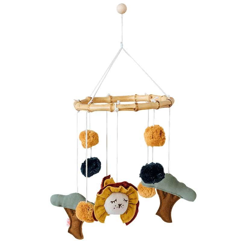 Mobile Löwe mit Holzring 1