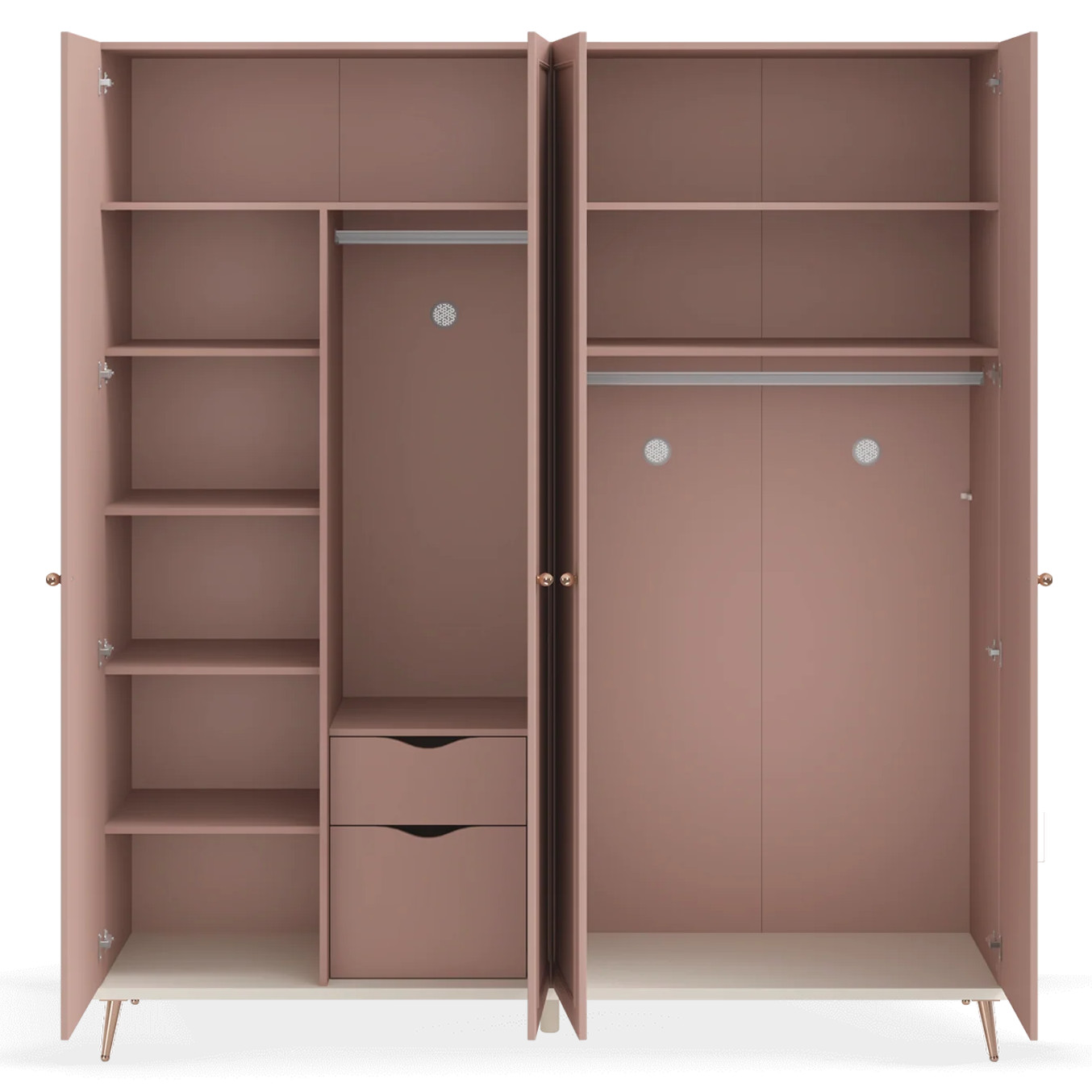 Kleiderschrank Elegance 4-türig mit Spiegel 6