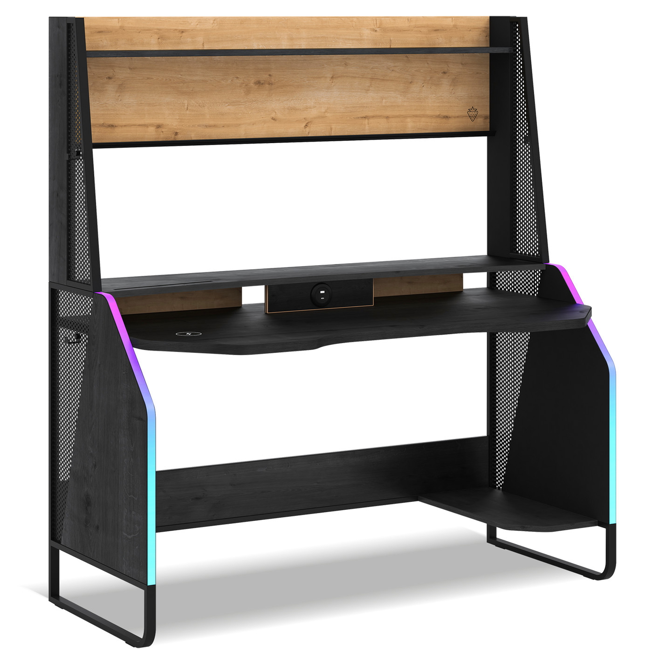 Schreibtisch Gaming Black mit Aufsatz