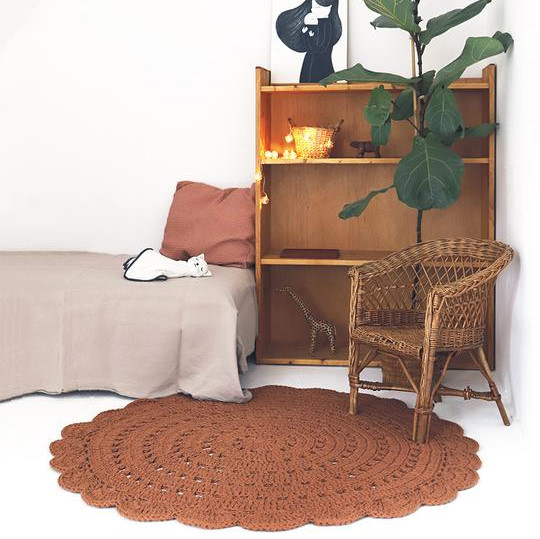 Häkelteppich Alma Ambre, 120 x 120 cm 2