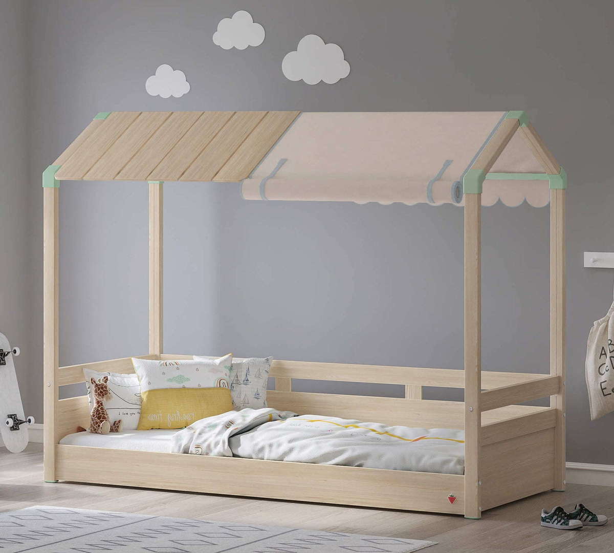 Spielvorhang Montes für Hausbett Cream 3