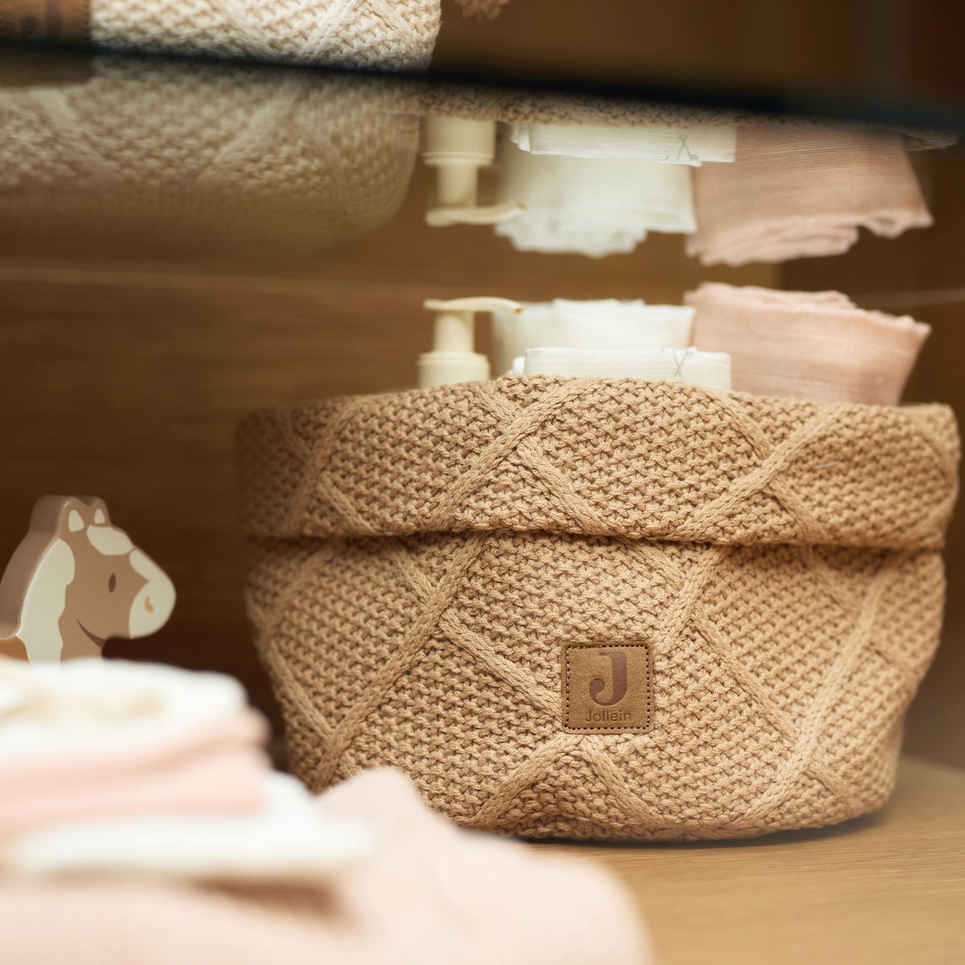 Pflegekörbchen Check Knit Braun 2