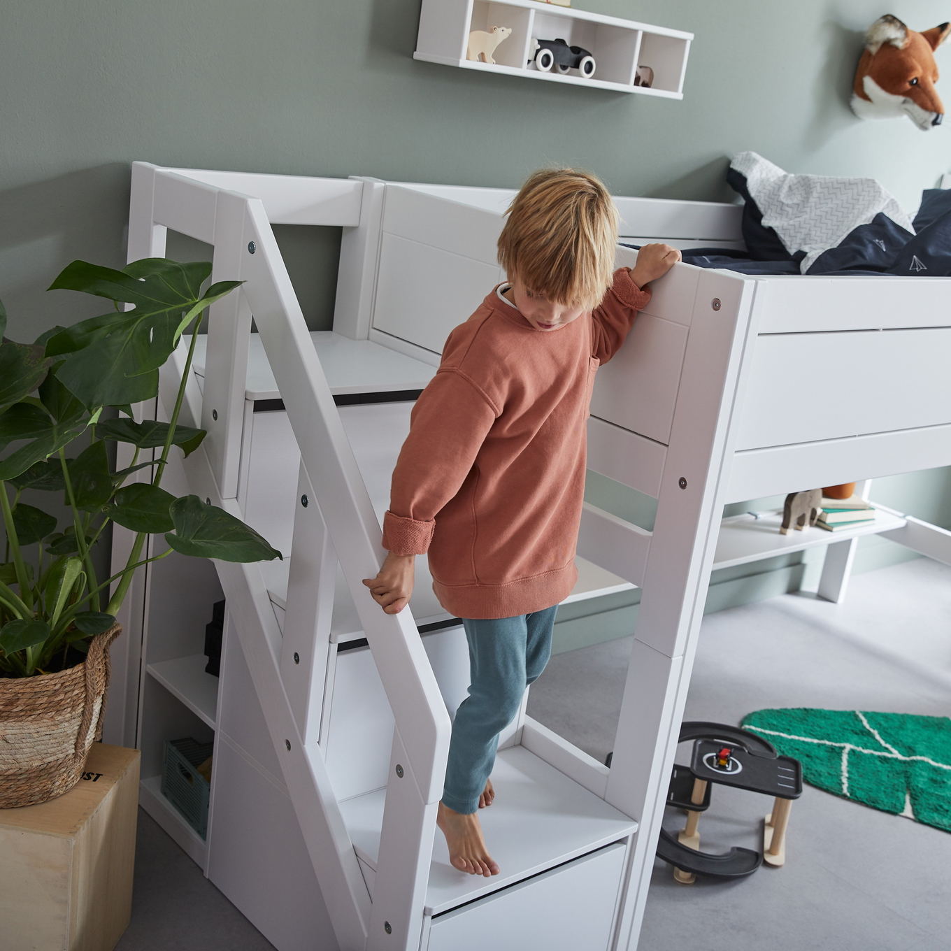 Treppe Lifetime für Halbhohes Bett Weiss 2