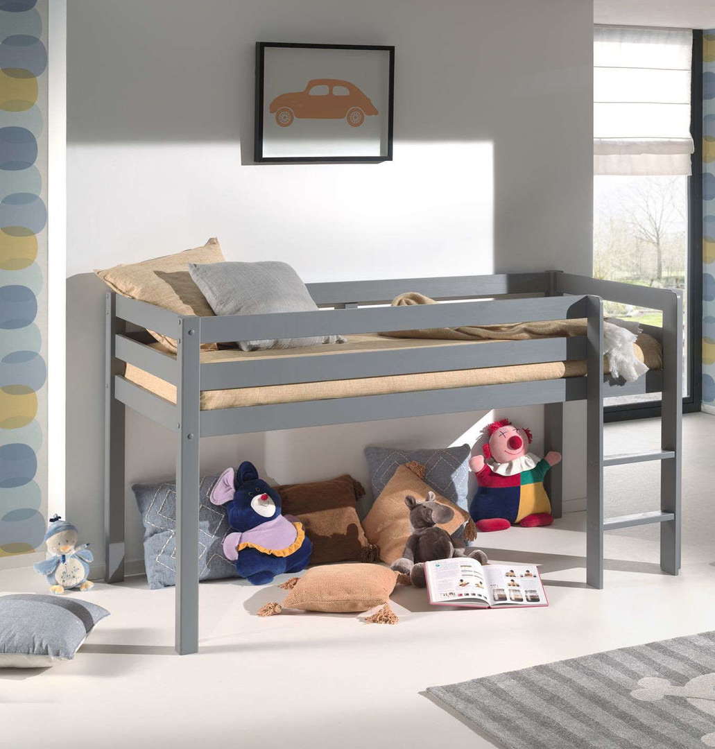 Halbhohes Bett Pino Grau 2