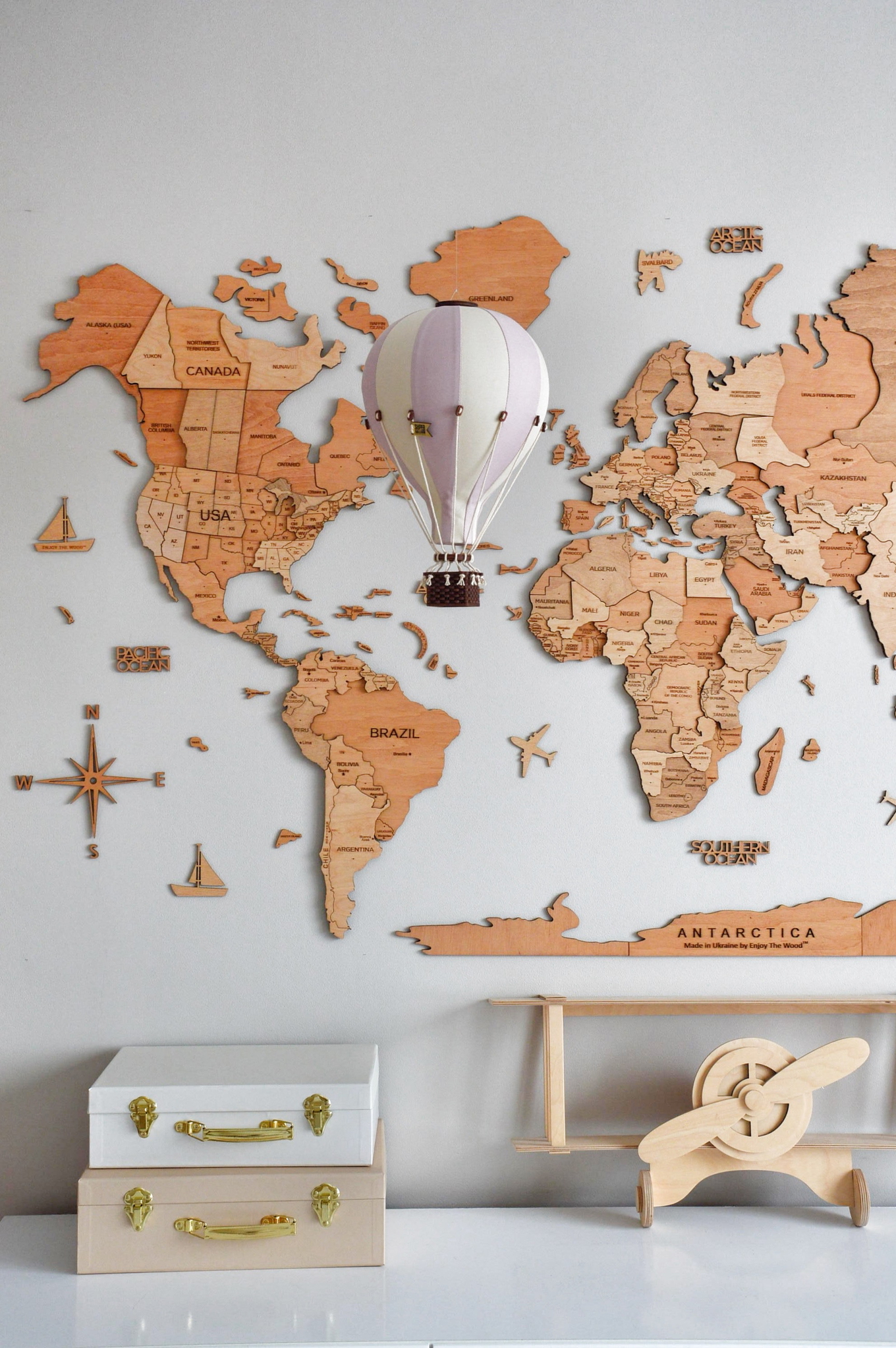 Deko Heissluftballon Beige Lila M 5