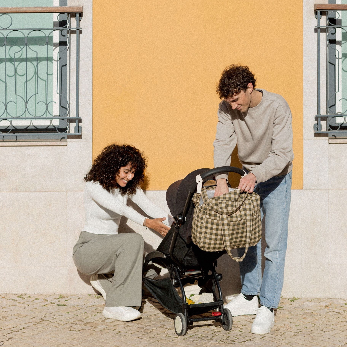 Wickeltasche Hyde Park Green Checks 2