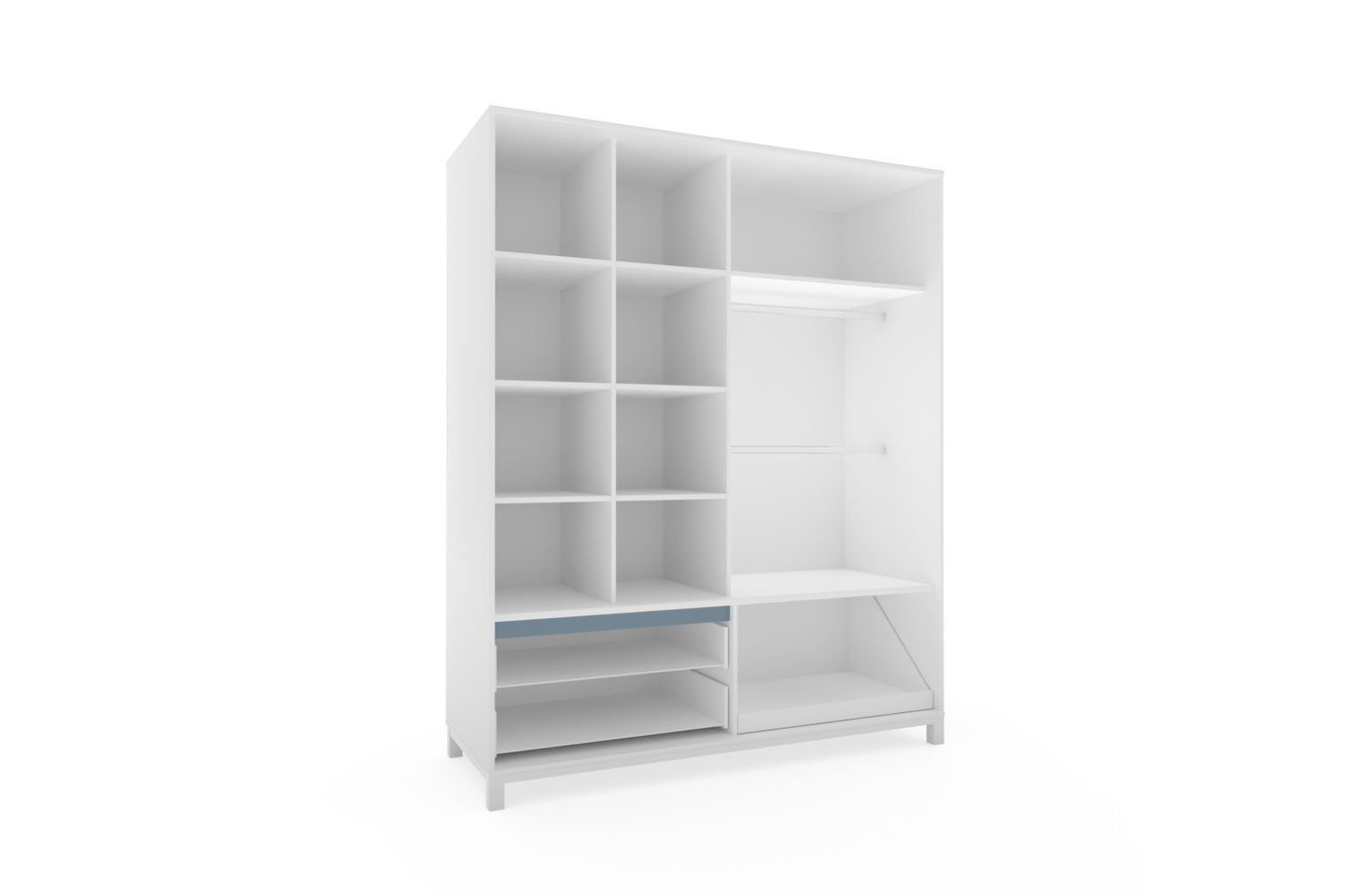 Kleiderschrank Olli mit Schiebetüren 2T2S Blau 7