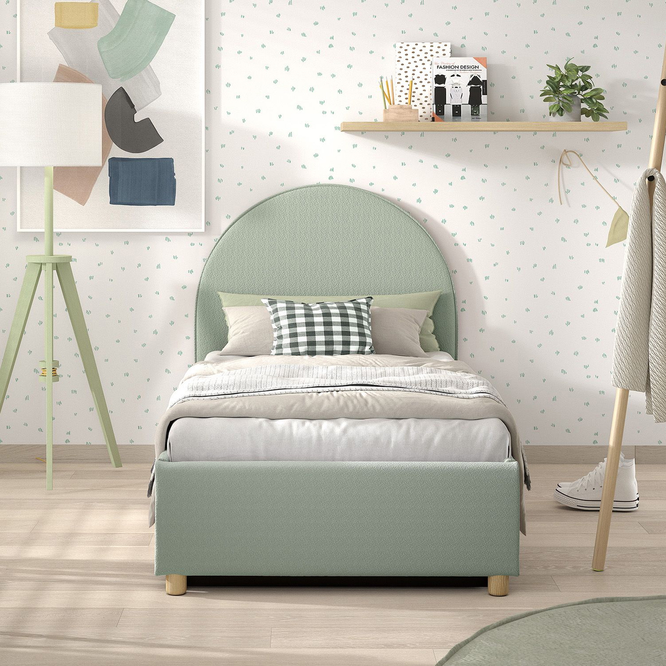 Bett Moon mit Stauraum Mint, 90 x 200 cm 4