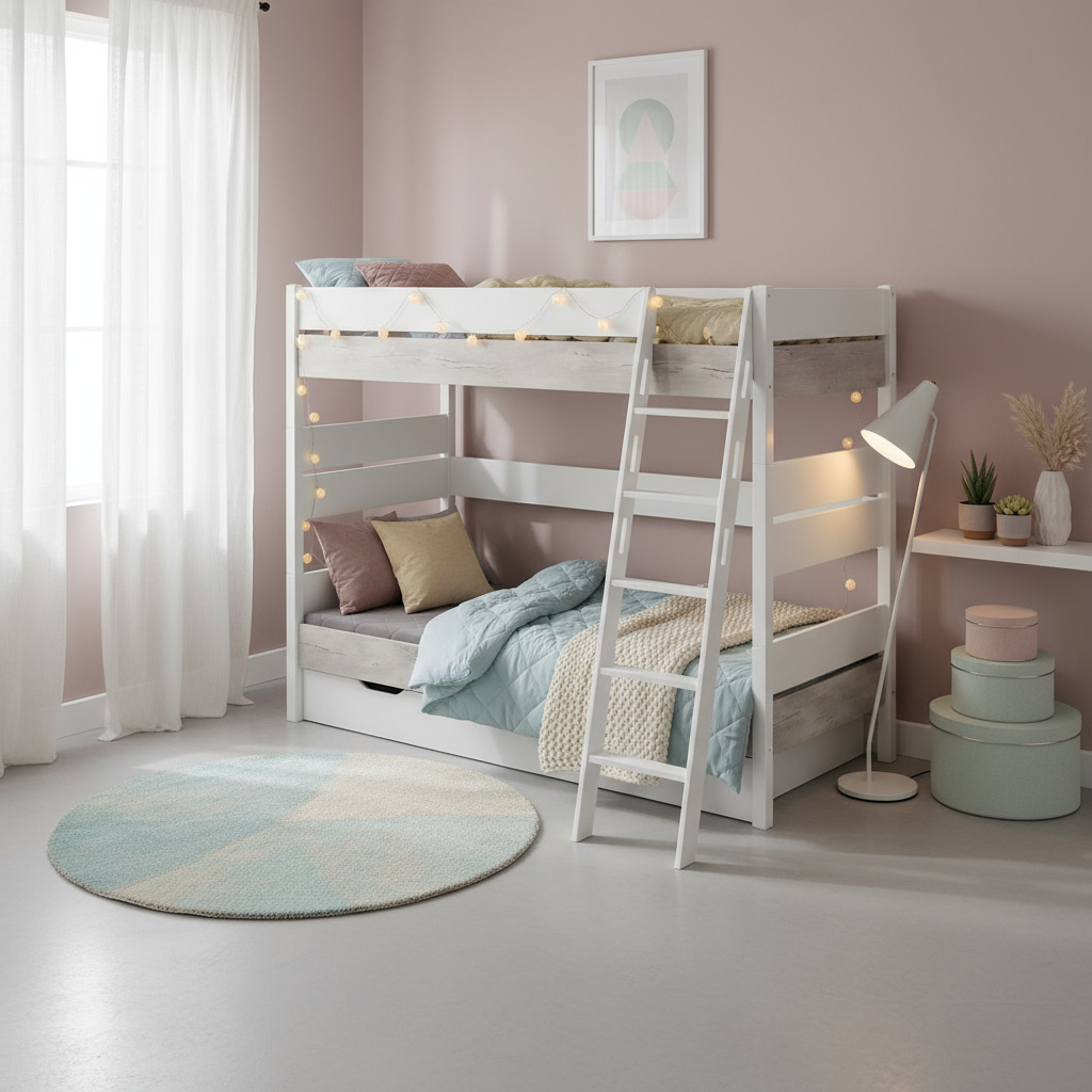 Hohes Etagenbett Kira Nautik mit Schrägleiter, 90 x 200 cm 2