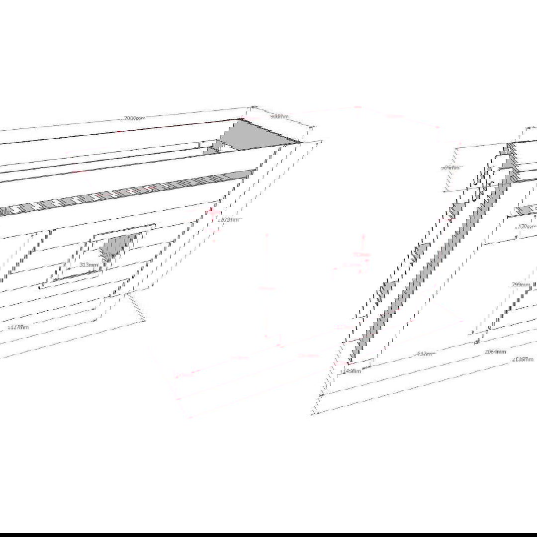 Halbhohes Bett Noah inkl. Vorhang Set 7