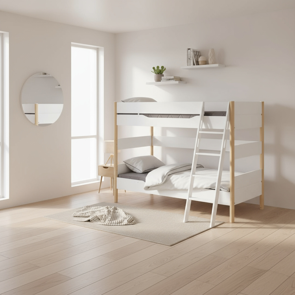 Etagenbett Ylvie mit Schrägleiter, Birke, 90 x 200 cm 4