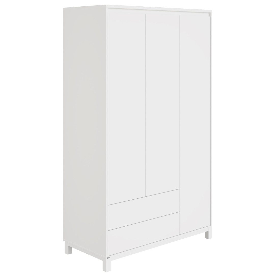 Kleiderschrank Olli mit Schubladen 3-türig Weiss