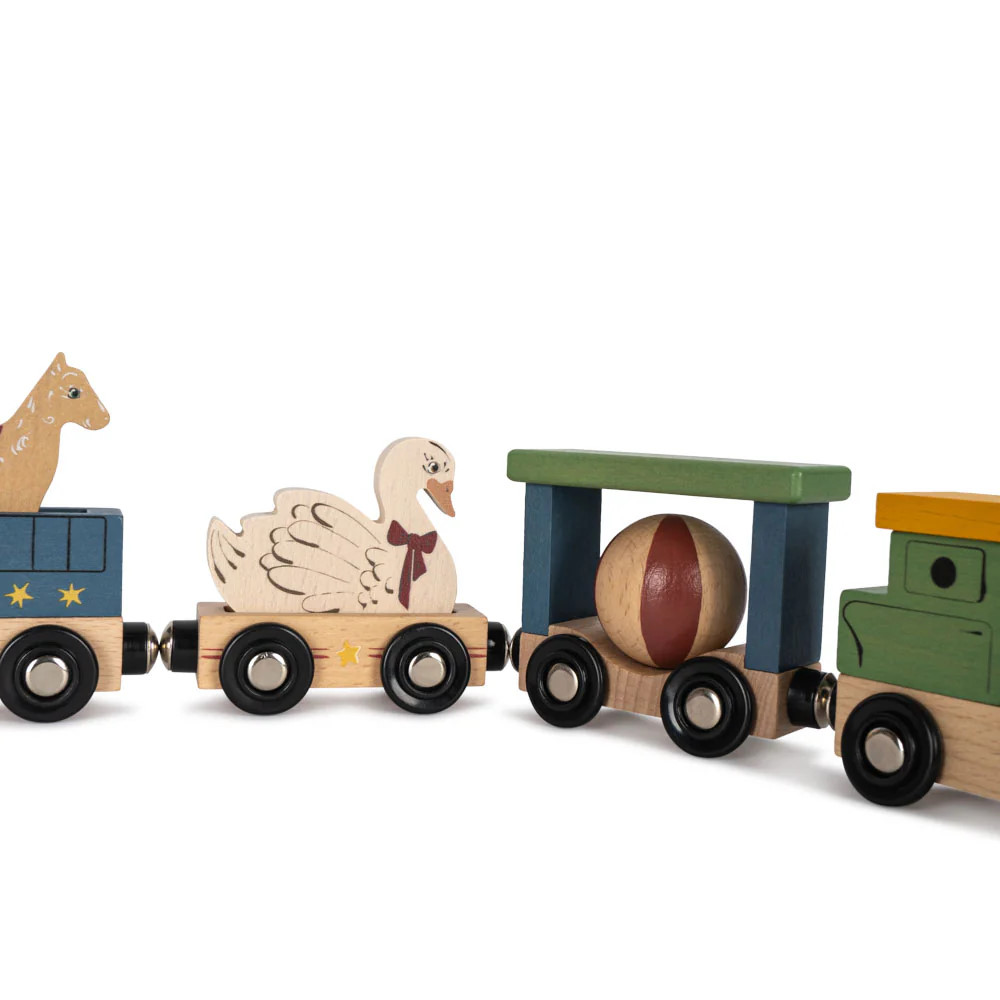 Holztiereisenbahn mit Tieren FSC 5