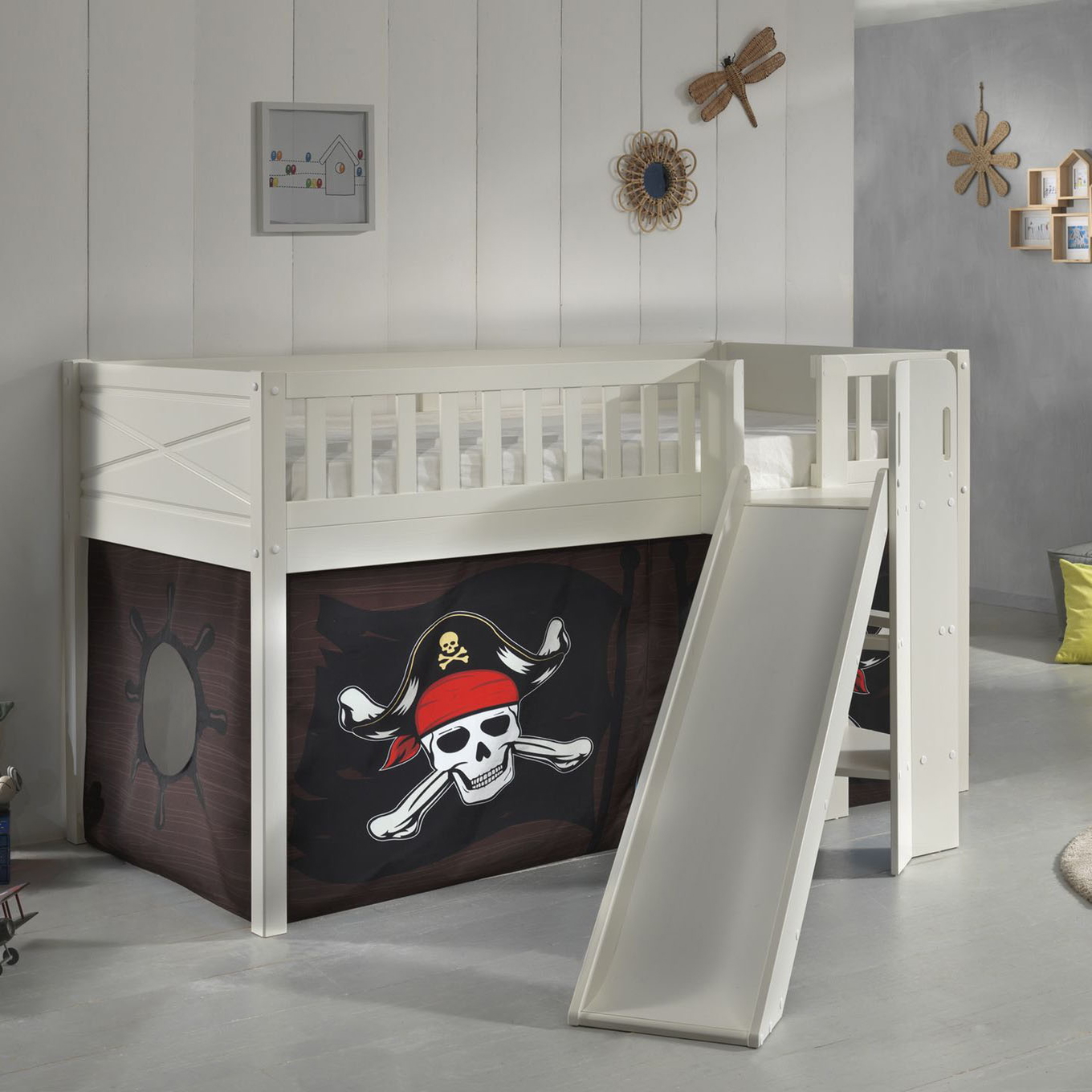 Halbhohes Bett Scott Caribian Pirates mit Rutsche 2
