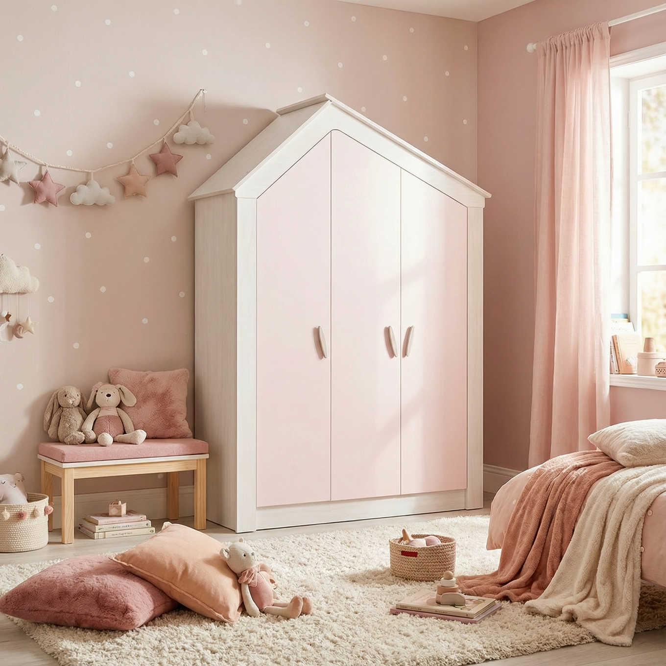 Kleiderschrank My House Pink, 3-türig 5