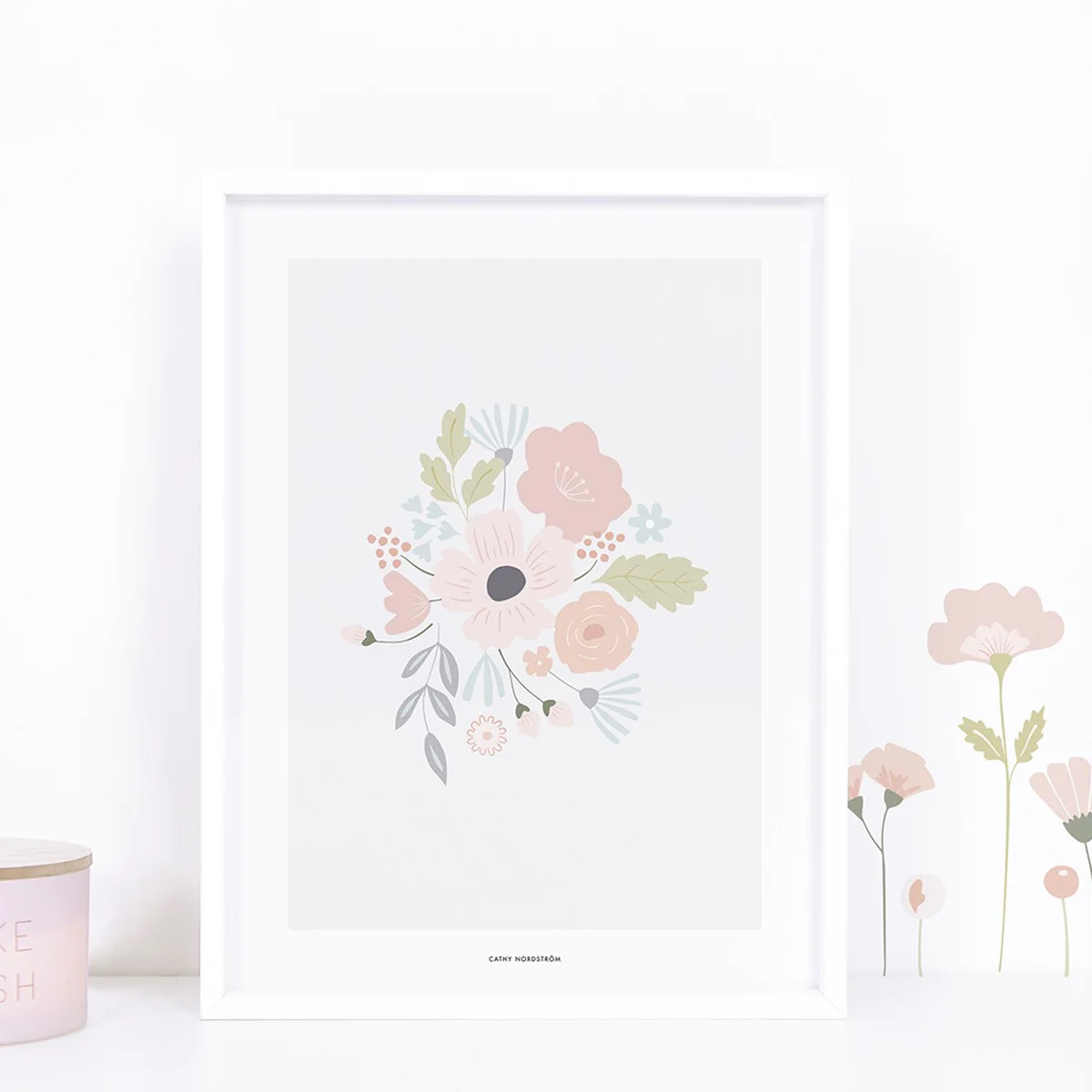 Poster Bloom Flowers mit Rahmen 2