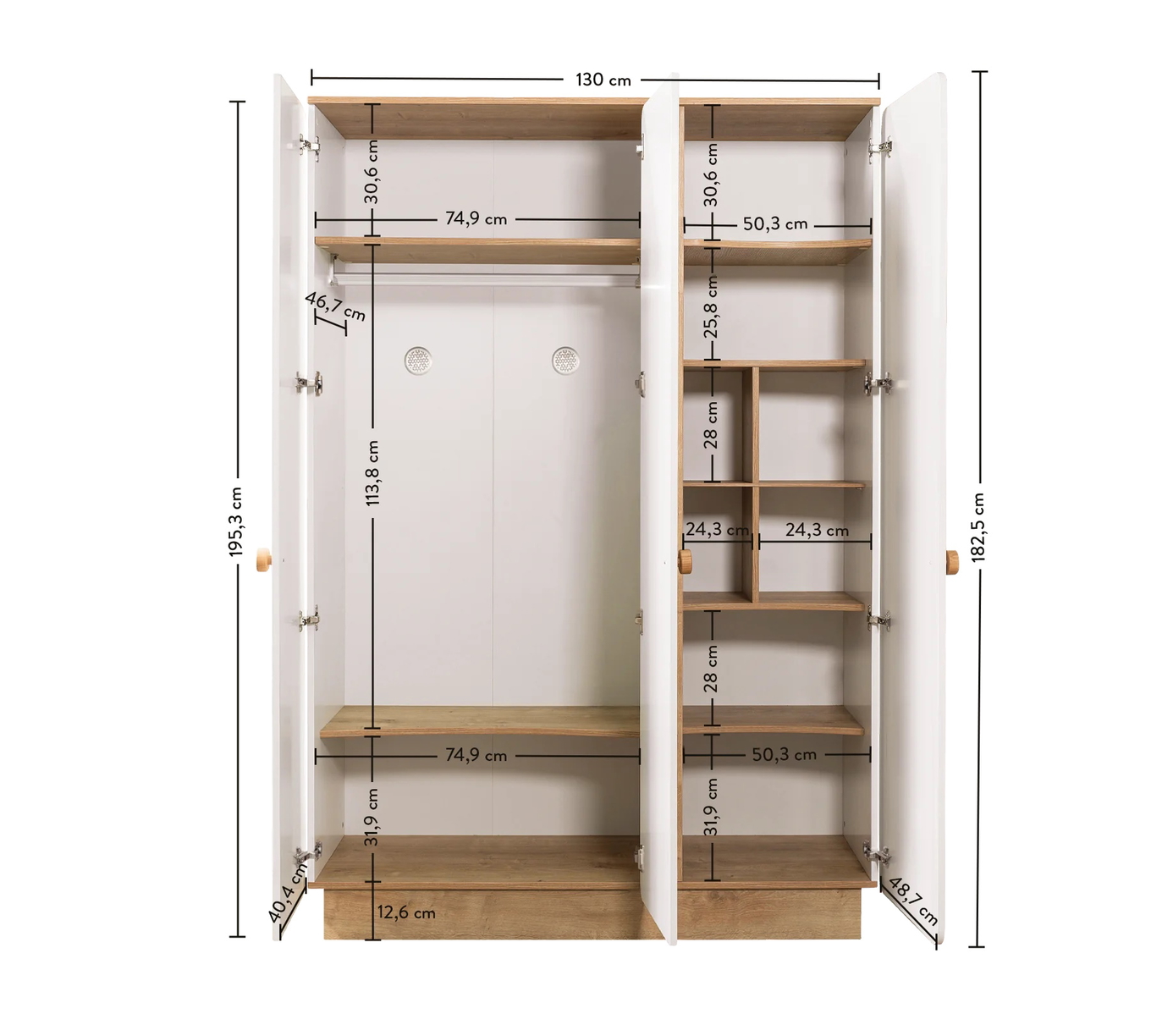 Kleiderschrank Natura Baby 3-türig 6