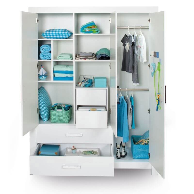 Kleiderschrank Fiona 3-türig mit Schubladen 3